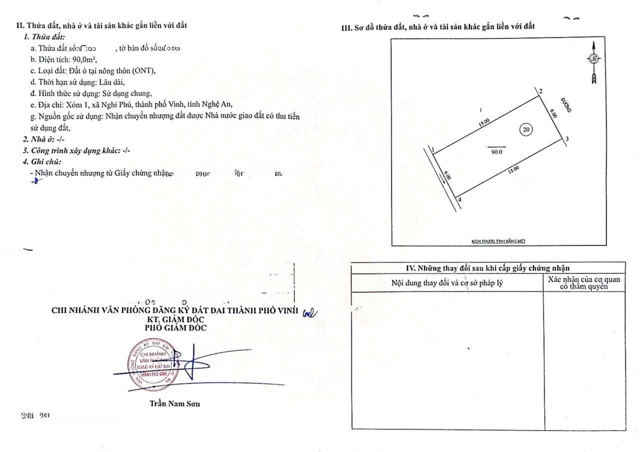 Bán đất lối 2 đường Trương Văn Lĩnh đối diện uỷ ban Nghi Phú